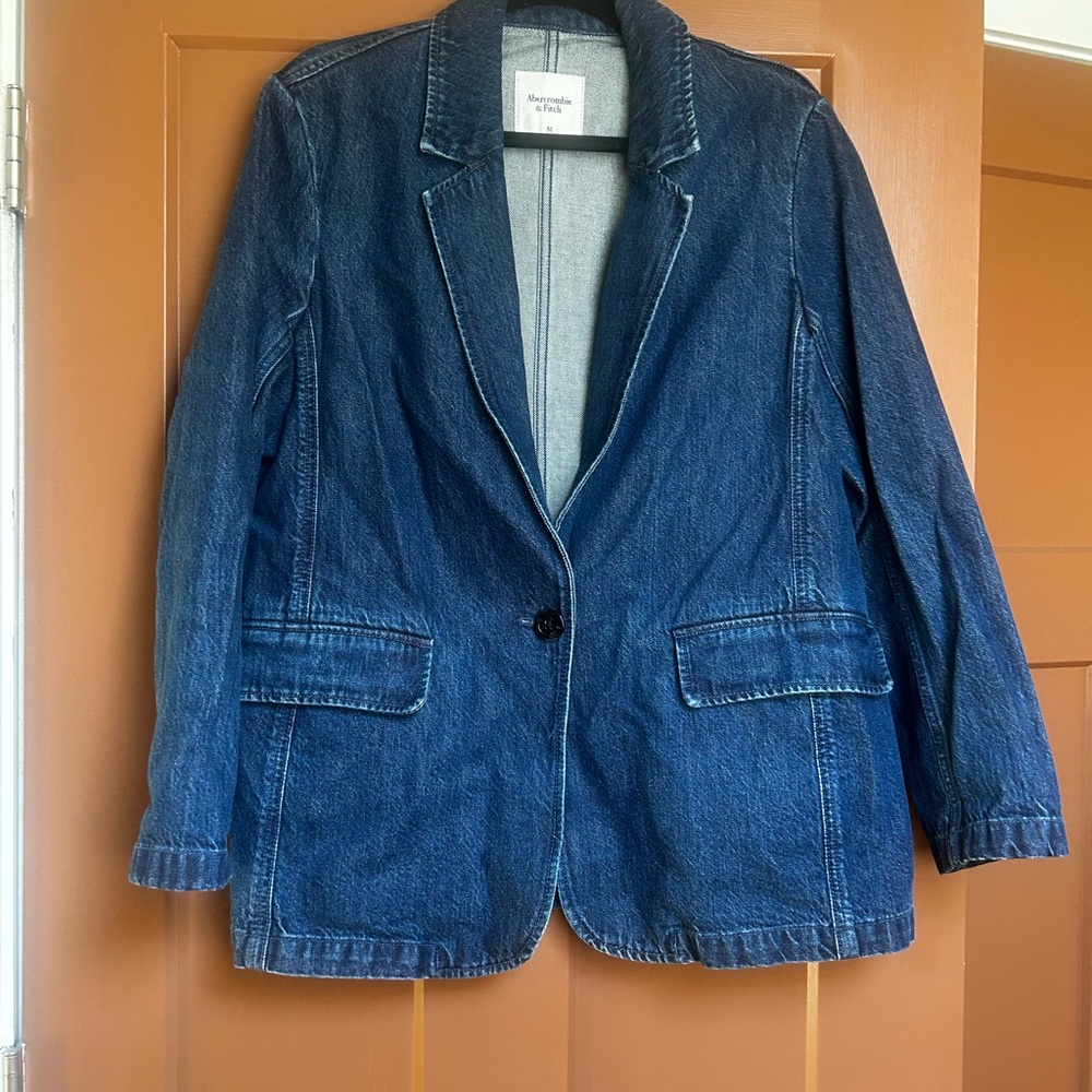 Abercrombie & Fitch Dark Blue Denim Blazer